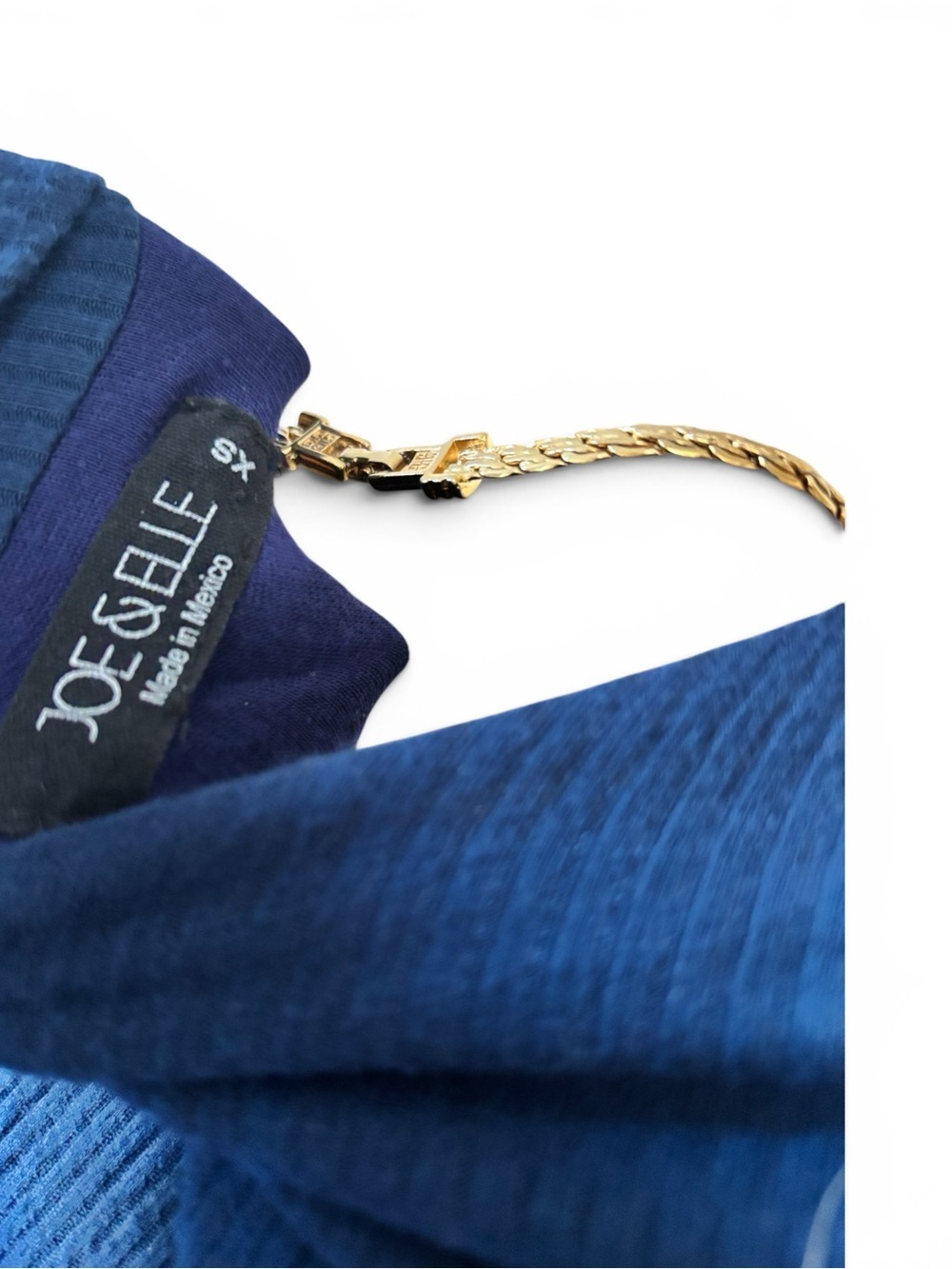 Joe & Elle Navy Short-Sleeve Ribbed Midi Dress - Picture 4 of 8